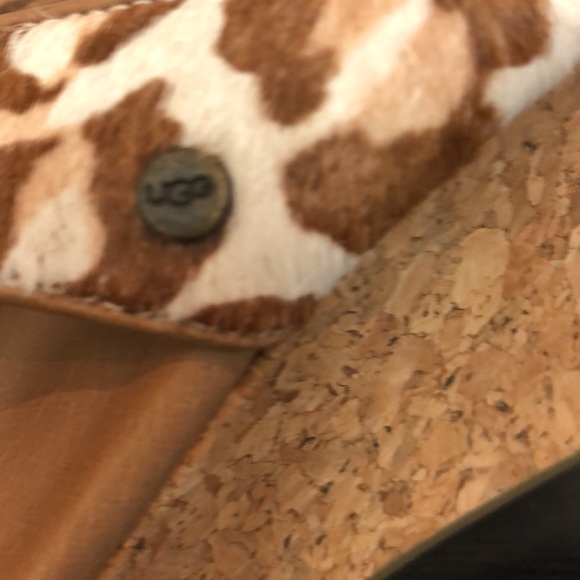 Ugg Natassia calf hair cork Wedge Flip Flop Sandals size 10 - Picture 6 of 10